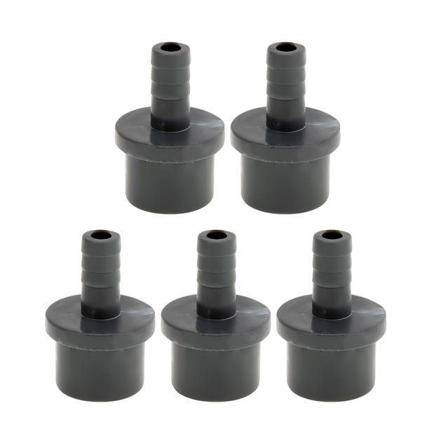 Conector de tubo recto de plástico con espiga de 1"x0.4" color gris, 5 piezas