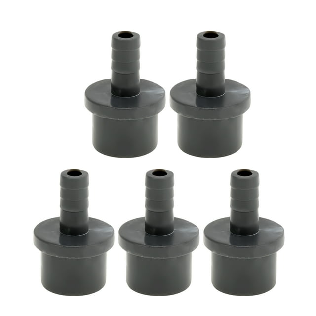 Conector de tubo recto de plástico con espiga de 1"x0.4" color gris, 5 piezas