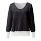 thumbnail image 3 of Gibobby Suéter de invierno para mujer, Suéteres de manga larga con cuello en V para mujer, suéter de punto de cachemira(Negro,M), 3 of 5