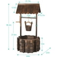 thumbnail image 3 of BaPiPro Wood Wishing Well Planter with Hanging Bucket for Flower and Plants, Brown, 3 of 9