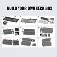 thumbnail image 7 of Deck Box, 120 Gallon, 56.3" x 26.6" x 23.8" Outdoor Storage Box, Waterproof PP Deckbox with Aluminum Alloy Padlock, for Patio Furniture, Garden Tools, Pool Toys, Outdoor Cushions, Gray, 7 of 7
