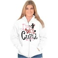 thumbnail image 3 of Valentine's Day I'm With Cupid Zip Hoodie Sweatshirt Women Brisco Brands S, 3 of 5