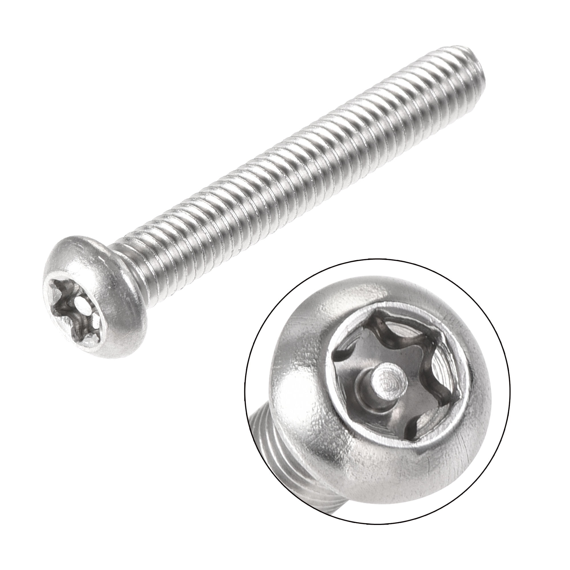 Uxcell Torx Security Machine Screw Polishing M6x40mm with T30 Wrench 20Pack