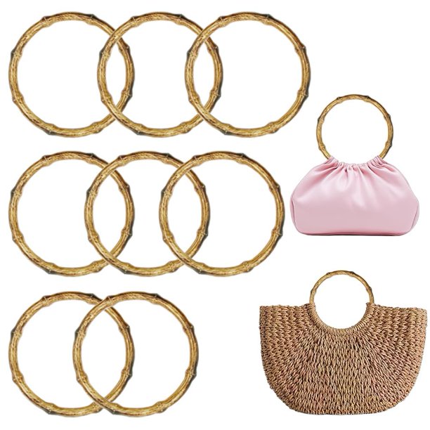 Asas para bolso de plástico con apariencia de madera, 10 piezas, para DIY
