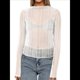thumbnail image 1 of Camisetas de Larga Transparentes para Mujer, de Transparente, Ajustadas, con Ribete Festoneado, Blusas y Conjuntos Superiores L, 1 of 9