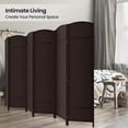 thumbnail image 2 of 6-ft Folding Room Divider with Diamond Design, 6-Panel No Assembly Required, Freestanding,Coffee, 2 of 7