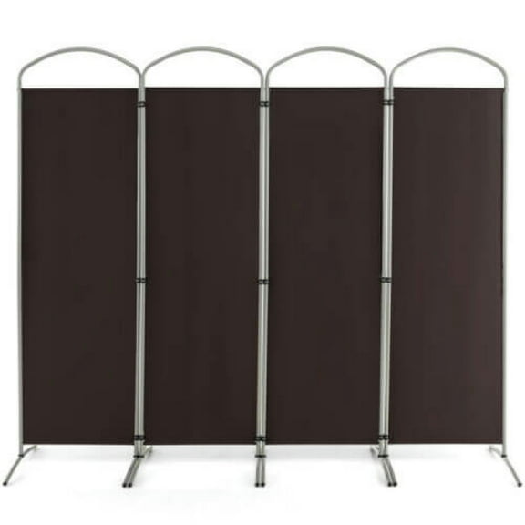 Barara King Privacy Screen Separation, Partition Divider Room Separation,6.2Ft Folding 4-Panel Room Divider for Home Office Living Room -Brown