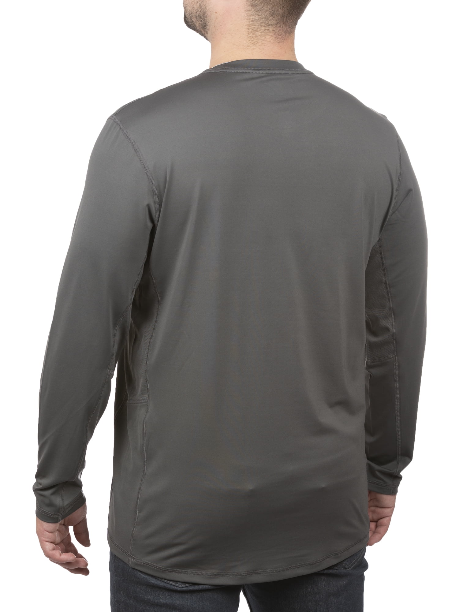 Mossy Oak Men's Charcoal Long Sleeve Performance Hunting Tee Shirt, Up to 3XL