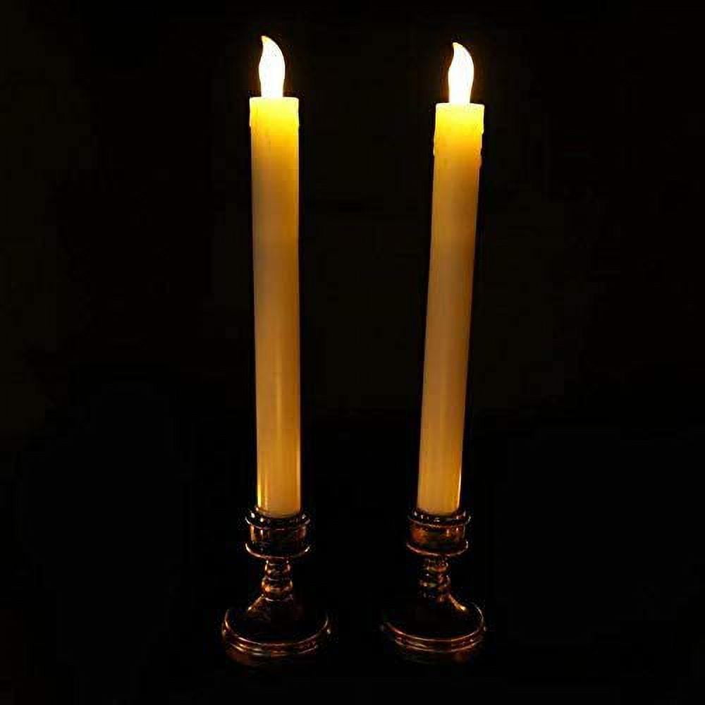 VOS Aurora Friendship Flameless Candles with Aged Brush Bronze Stand - Battery Operated LED Lights for Home Decor, Window, Christmas & Holiday Decorations - Flickering Flameless Candles (4 Pack)
