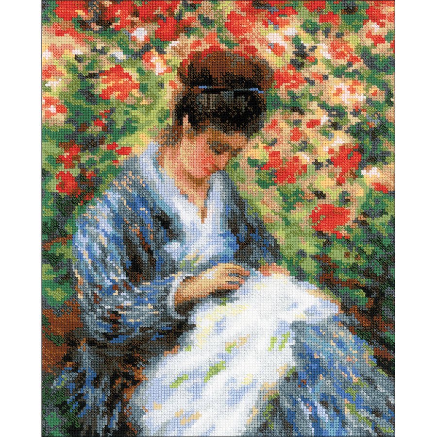 Camille Monet Counted Cross Stitch Kit, 9.5" x 11.75", 14 Count