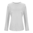thumbnail image 5 of hotojiny Long Sleeve Tops for Women Fall Casual Crew Neck Pullover Shirts Basic Knit Tunic Tops Lightweight Base Layer, 5 of 7