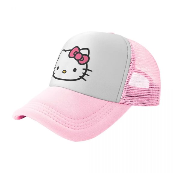 Hello Kitty Front And Back Logo Trucker Hats Outdoor Mesh Baseball Caps Dad Hat Sun Hats Adjustable Dad Hat Wholesale New irl sunshade