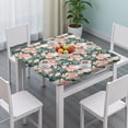 thumbnail image 3 of Pioneer Flower Floral Print Pattern Square Fitted Tablecloth with Elastic Edge,Square Table Cover,Washable Elastic Table Cover for Home Kitchen Party Decor 34"x34", 3 of 6