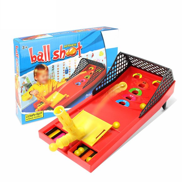 Maoww Portable Table Top Shoot Ball Game Pull Aim and Shoot Arcade Board Game for Ages 5 and Up