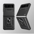 thumbnail image 5 of Phone Case for Motorola Razr 40 with Camera Cover, Heavy Duty Protective with Slide Lens Cover & 360° Finger Ring Stable Kickstand Case for Motorola Razr 40 SJ-Black, 5 of 10