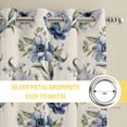 thumbnail image 6 of Navy Blue Floral Kitchen Curtains Window Panels, Vintage Flowers Elegant Pastoral Rustic Insulated Window Treatment Curtain, Grommet Curtains for Bedroom/Living Room/Bathroom, 2 Piece 52"Wx84"L, 6 of 8