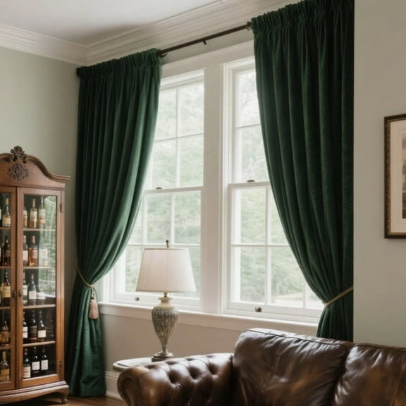 SMILETIME Velvet Curtains with Rod Pocket, Thermal Insulated Super Soft Privacy Noise Reducing Light-Filtering Velvet Curtains for Living Room Bedroom, 2 Panels