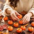 thumbnail image 4 of Mini Pumpkin Decorations with Speckled Foam Design, 16-Pack, 2-Inch Yellow and Orange, for Fall Table Centerpieces, Artificial Pumpkins, 4 of 4