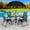 black, variant on 5 Piece Patio Dining Set with Umbrella, Outdoor Dining Set for 4 with 4 Folding Chairs and Round Tempered Glass Table, Backyard Garden Poolside Patio Furniture, Black