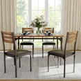 thumbnail image 3 of Luku Industrial 5 Piece Dining Table Set for 4, Space Saving Kitchen Table & Chairs, 3 of 6