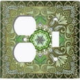 thumbnail image 4 of Metal Light Switch Plate Cover Elegant Green Mandala Flower Tile Pattern TIL069, 4 of 13