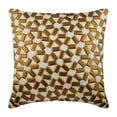 thumbnail image 1 of Funda de almohada de seda de 30 x 30 cm (12 x 12 pulgadas), diseño cuadrado con lentejuelas metálicas 3D bordadas, diseño de enrejado, moderna y geométrica, color cobre puro., 1 of 5