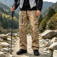 thumbnail image 6 of COSFO Tactical Cargo Pants for Men Waterproof Khaki Hiking Pants Straight Leg Relaxed Fit 6 Pockets Work Drawstring Men's Pants, 6 of 7