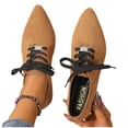 thumbnail image 6 of Aobny Wingtips Womans Shoes Business Casual Shoes Micro-Wedge Teacher Shoes Flat Shoes Shoe Brown Lace-Up Arch Support Pointy Toe Womens Summer Shoes,Size 42, 6 of 9