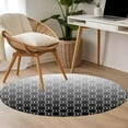thumbnail image 5 of Round Rugs 3.3 Ft, Moroccan Black Non Slip Area Rugs for Kitchen Bedroom Entryway, Geometric Abstract Gradient Plaid Washable Carpet Runner Rug Floor Mats for Bedroom Home Decor, 5 of 9
