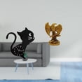 thumbnail image 2 of Reloj de pared con diseño de gato, bonito reloj de pared, escultura, estatua de resina, figura decorativa para el hogar, escultura de animal, decoraci, 2 of 8