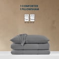 thumbnail image 4 of Sleep Zone 3 Pieces Jersey Knit Bedding Sets with 1 Comforter and 2 Pillow Shams, Soft and Breathable Comforter Set with Women, Men, Adults, Washable (Grey, Full), 4 of 6