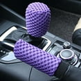 thumbnail image 2 of 3PCS Car Steering Wheel + Handbrake + Gear Shift Cover for 15" 37-38 cm Purple, 2 of 7