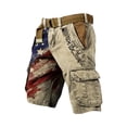 thumbnail image 2 of Man's Shorts Patriotic Printed 4th Of July Shorts Distressed Washed 250 Year American Anniversary Cargo Shorts Outdoor Hiking Fishing Military Golf Shorts,Brown L, 2 of 3