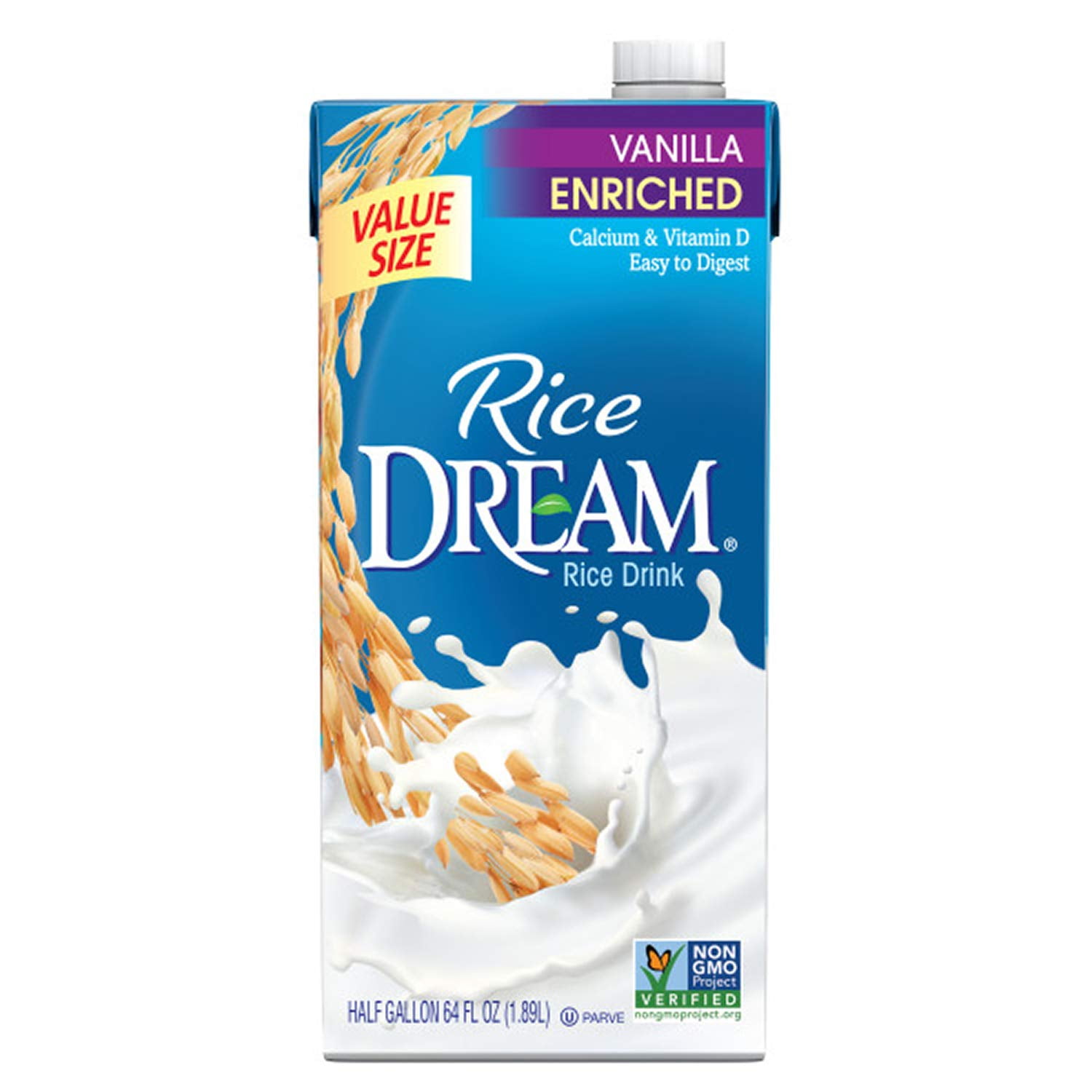 Rice Dream Rice Drink, Enriched Vanilla, 64 Oz (Pack of 8)