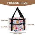 thumbnail image 3 of Numjaw Casserole Carrier for Hot or Cold Food, 12.8'' Double Decker Round Insulated Casserole Carrier Storage Bag with Carry Handles, for Trip, Party, Picnic,Floral#4, 3 of 8