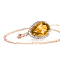 thumbnail image 4 of Galaxy Gold 14K Solid Rose Gold 16" Necklace with Natural Diamonds and a Pear-Shaped Citrine, 14"-24" Sizes, November Birthstone, Symbol of Warmth, 4 of 5