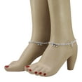 thumbnail image 2 of Banithani Traditional CZ Stone Ankle Bracelet Indian Wedding Foot Payal Jewellery, 2 of 4