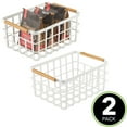 thumbnail image 2 of mDesign Metal Food Organizer Storage Basket - 2 Pack - Matte White/Natural, 2 of 9