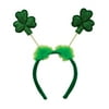 Beistle Club Pack of 12 Green Glitter Shamrock and Fuzz St. Patrick's Day Snap-On Bopper Headbands