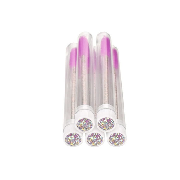 Vogacara 5 piezas de cepillo de pestañas de un solo con varilla de cristal cepillos de mujer antideslizante rizador de pestañas lavable herramienta Protección de la piel Tipo 3