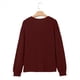 thumbnail image 4 of Blusas Tipo Suéter de Larga Informales con Cuello en V y Cuello de Gofre para Mujer Rojo Oscuro S, 4 of 7