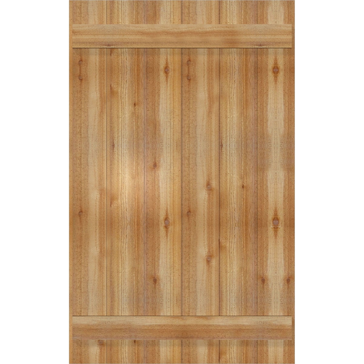 32 1/4"W X 52"H Timbercraft Six 5 3/8" Boards Joined Board-N-Batten Shutters, Rough Sawn Western Red Cedar (Per Pair)