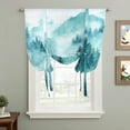thumbnail image 2 of Teal Mountain Tie Up Curtains for Windows, Balloon Window Shades, Misty Forest Nature Woodland Pine Tree Landscape Kitchen Window Treatments Roll Up Curtain for Basement/Nursery 52"x45", 2 of 8