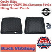 Advanblack Custom Black Thread Stitching Liners Fit for Harley OEM Rushmore Style King Size Tour Pack