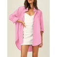 thumbnail image 4 of Women's Blouses Button Down Loose Fit Long Sleeve Shirts with Pocket, 4 of 4