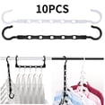 thumbnail image 1 of Vaidha 10pcs Multifunctional Five Hole Clothes Hanger Rotatable Folding Plastic Wonder Hanger, 1 of 7