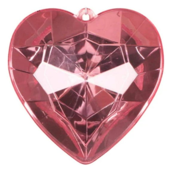 6" Acrylic Heart Jewel Ornament: Light Pink