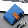 thumbnail image 6 of Men Wallet Canvas and PU Leather Gray/blue/black Short Male Purse Hasp/zipper Credit Card Holder Case Wallet for Men Money Bag, 6 of 8