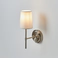 thumbnail image 2 of Better Homes & Gardens 1-Light Indoor Wall Sconce, Satin Nickel Finish, White Shade, Bulb Included, 2 of 10