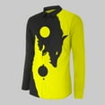 thumbnail image 5 of Camisas De Vestir Para Hombre Azul Blusa de hombre TopsO Neck Party camiseta elegante (Yellow, XL), 5 of 5